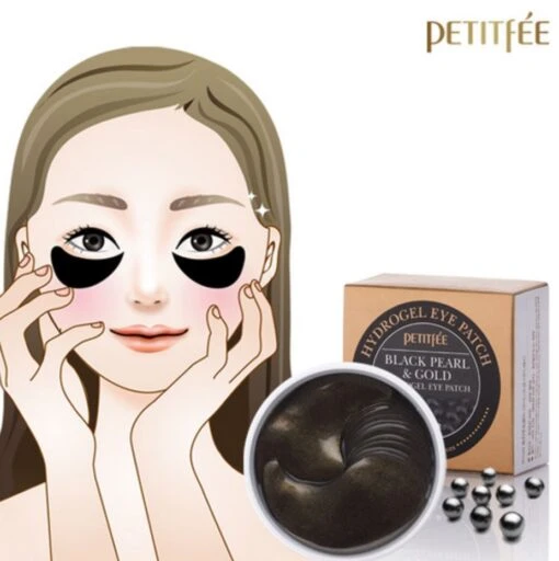 Black Pearl & Gold Hydrogel Eye Patch - Image 4